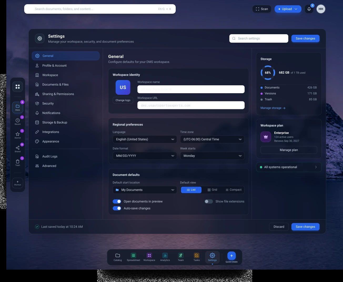 General settings