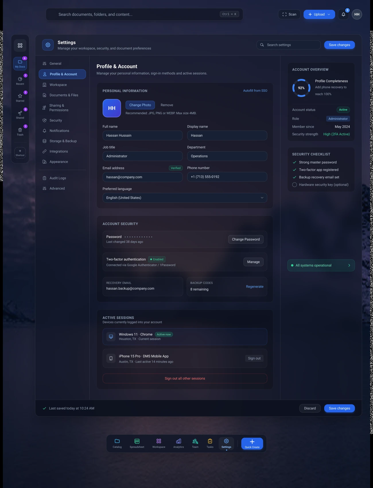 Profile & Account