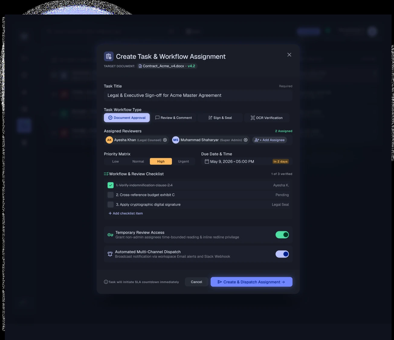 Create Task Modal