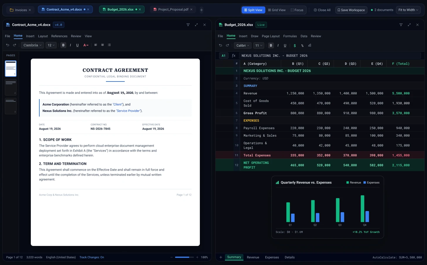 Document preview and inspector