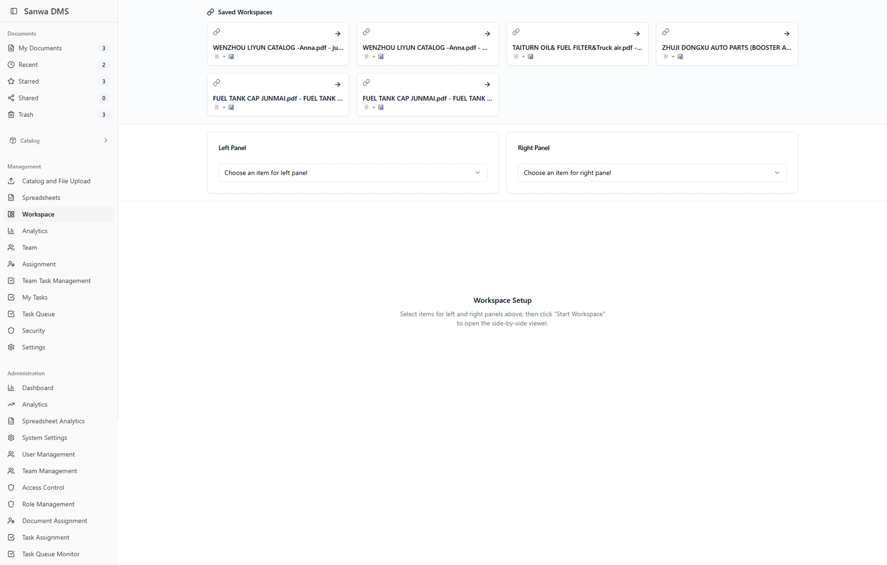 Previous interface — Workplace