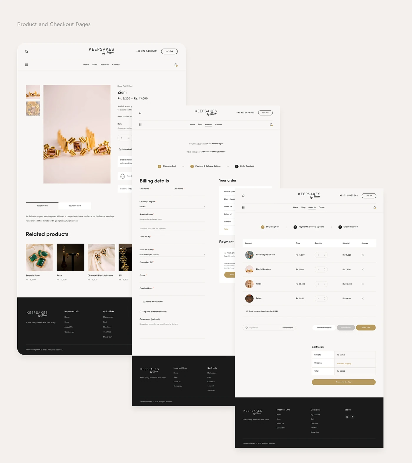 Shopping, account, and checkout